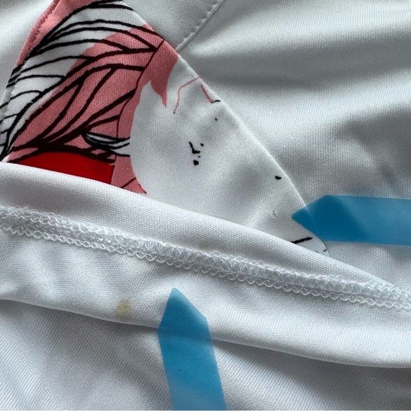 GRAND SLAM On Course Womens Top Floral Printed Funnel Neck Size S Short Sleeve - Picture 12 of 12